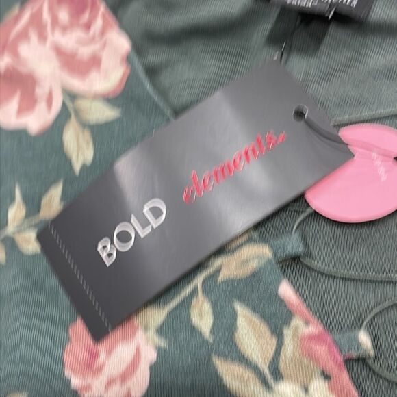 NWT Bold Elements Green Floral Dress.  Size M medium 8/10 - Picture 9 of 11